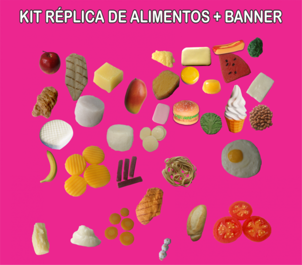 Kit Réplica de Alimentos + Banner
